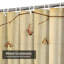 Rideau de douche beige imperméable, rideaux de douche pour la salle de bain avec 12 crochets-682110507