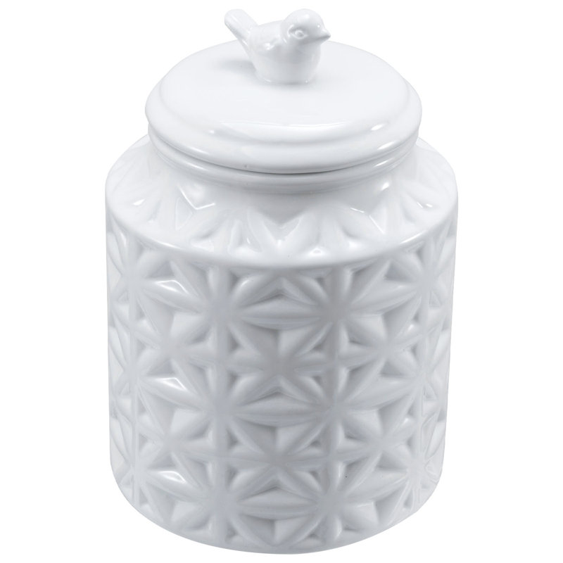 3549 ml White Decorative Kitchen Canisters & Storage Jars with Lid