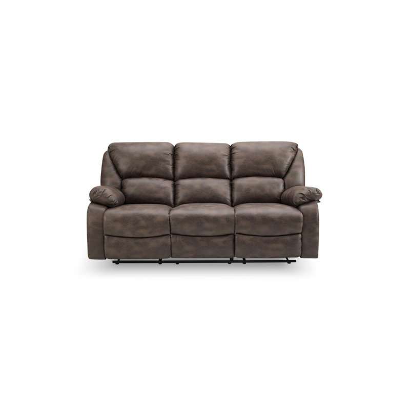 Hartnell 3 Seater Faux Leather Reclining Sofa, Brown
