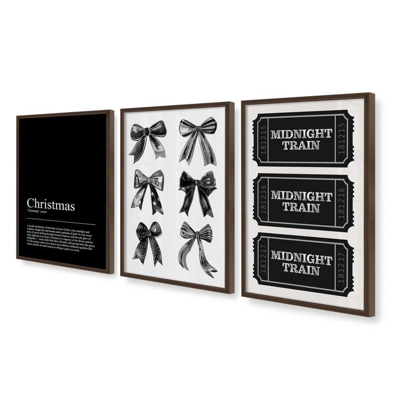 «Midnight Merriment», ensemble de 3 reproductions d'art, H 25,5 po x l 58,5 po, Brun Belvinder