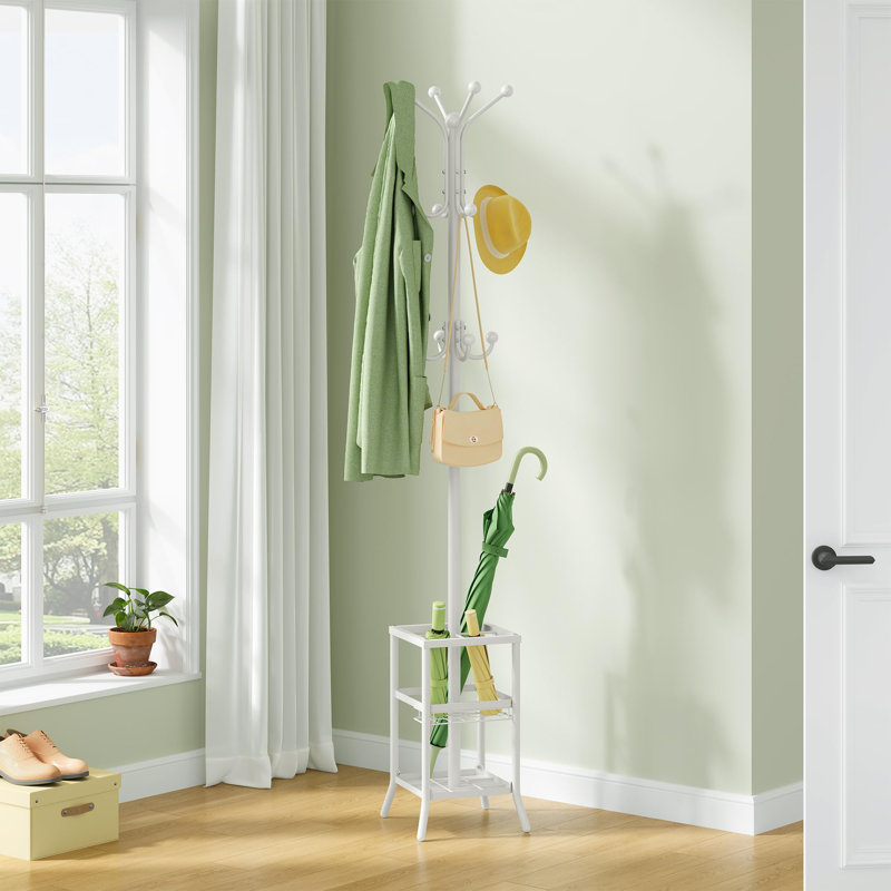 Metal Freestanding Coat Rack, White