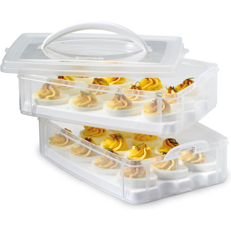 24 Eggs-Plastic Detachable Deviled Egg Carrier Storage Container