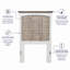 Charte - Tête de lit en bois massif - Simple - Finition gris pommelé et blanc-70612860