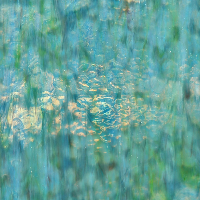 Panneau de fenêtre en verre teinté turquoise opaque de H 10,75 po Theo, Bleu
