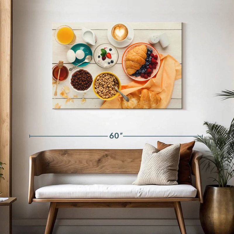 Petit déjeuner copieux, H 30 po x l 45 po