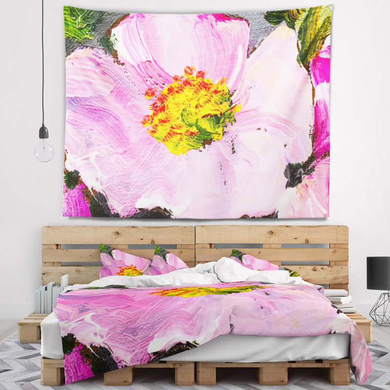 Tapisserie de peinture à l'huile florale, H 32 po x l 39 po