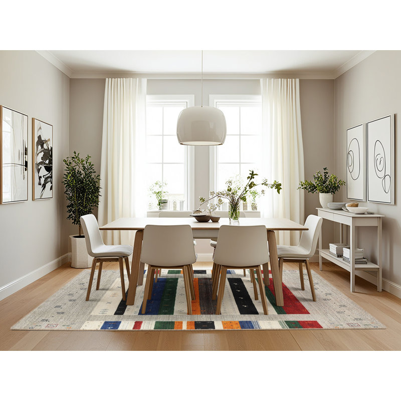 Tapis beige / rouge Bjarni, Rectangle 7 pi x 10 pi