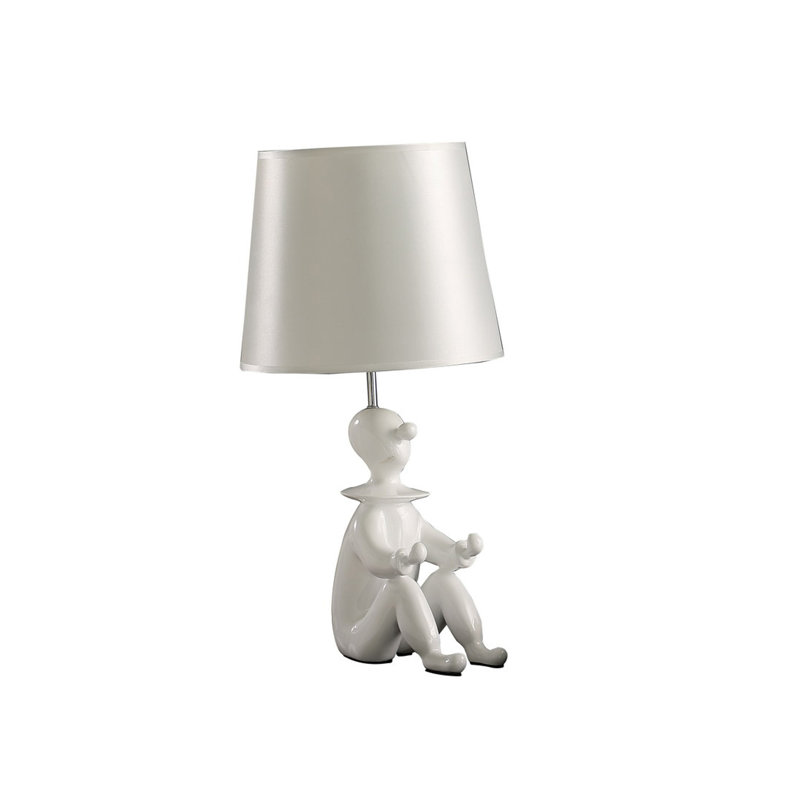Lampe de table moderne 21,25 po en résine, Blanc, Blanc