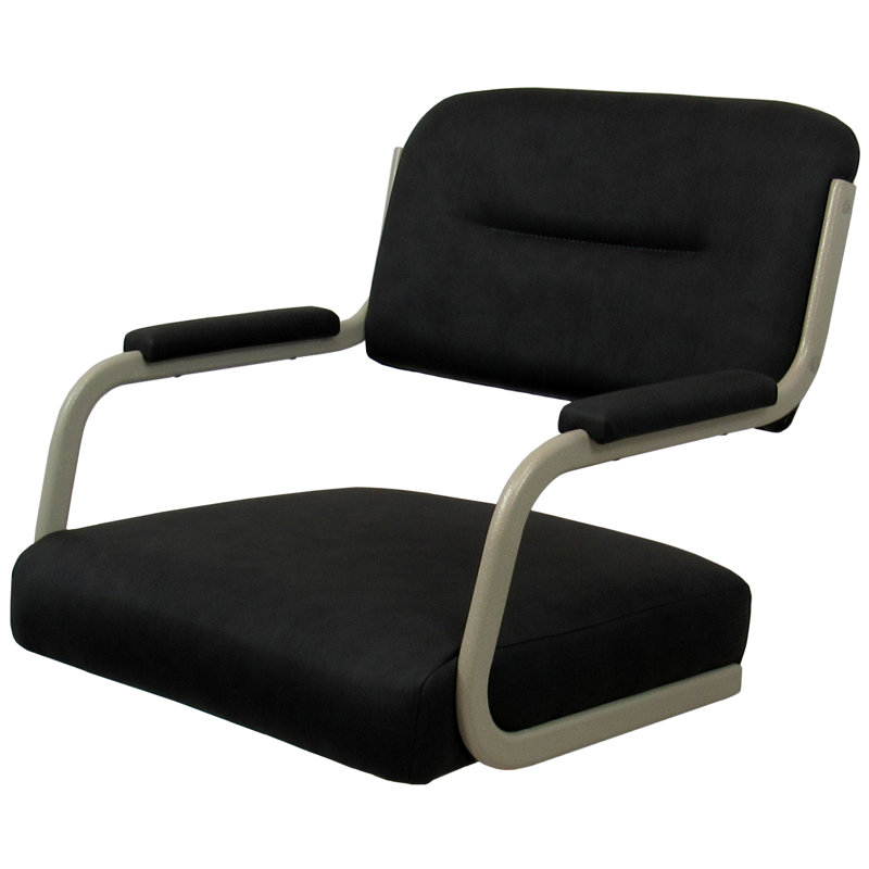 Tabouret de comptoir pivotant 26 po Gurpal, Vinyle noir / cadre beige