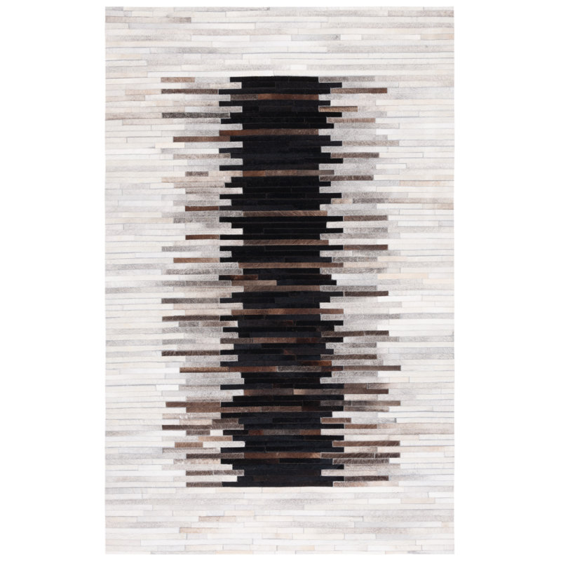 Studio Leather Hand Woven Leather With Felt Rug, Rectangle 3' x 5'
