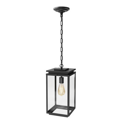 Outdoor Hanging Lantern,Weatherproof with Anti-rust Metal Frame,Classic 17" Large Outdoor Pendant Lantern for Porch,Entryways,Yard,Gazebo