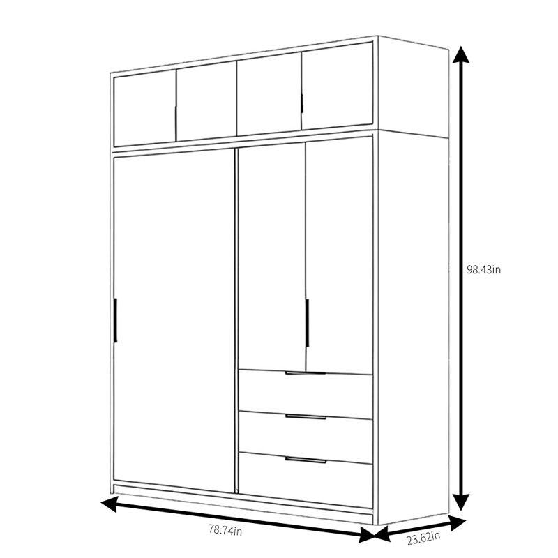 Mattos, H 98,43 po x l 78,74 po x P 23,62 po