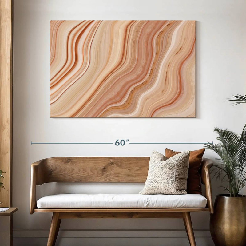 Avery - Marbre brun abstrait, H 32 po x l 48 po