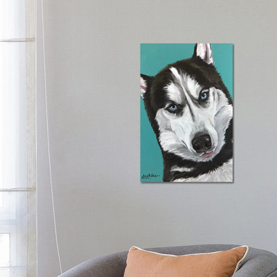 Husky On Seafoam - Wrapped Canvas Painting