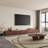 141.7" Brown Wooden Combination TV Cabinet with 6 Drawers, Can Be Used Separately