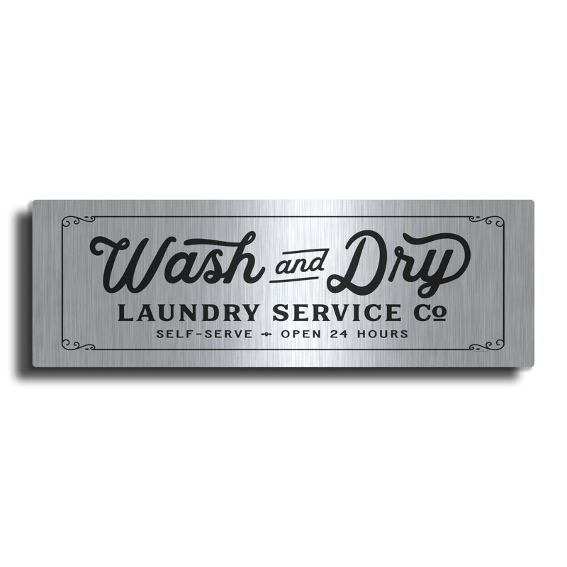 Art luxueux «Wash And Dry Laundry Service Co.» par Lettred & Lined, H 12 po x l 36 po