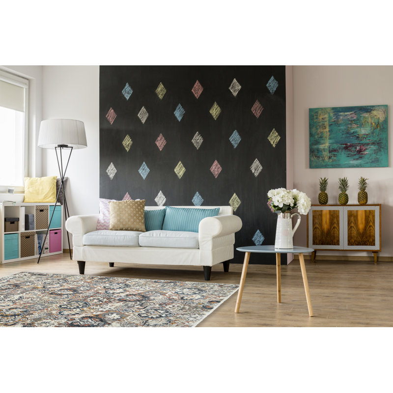 Tapis oriental gris Lilwenn, Rectangle 9 pi 2 po x 12 pi 6 po