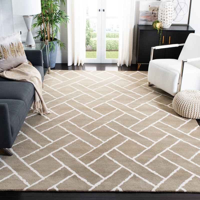 Teresita Hand Tufted Wool Geometric Rug, Rectangle 8' x 10'