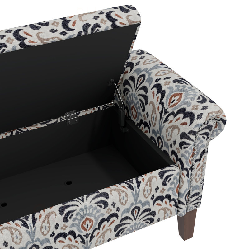 Conrad Storage Ottoman, Gray/Black