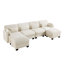 Canapé modulaire en chenille beige à 4 places modulaires à compression, U moderne