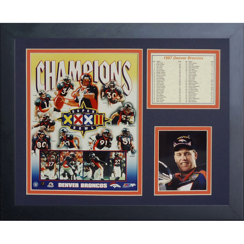 Memorabili encadrée super bol broncos l’de denver 32
