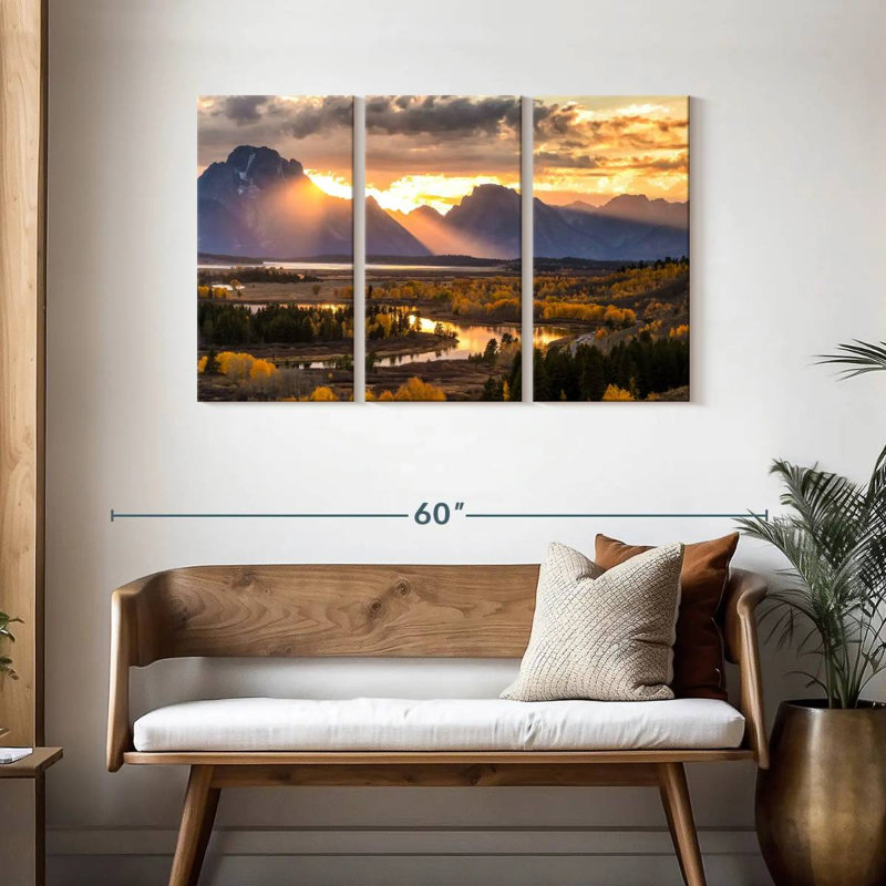 Vue panoramique d'Alvord Grand Teton, H 28 po x l 45 po