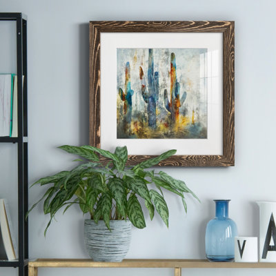 Forêt de Saguaro - Reproduction d'art sur papier encadrée