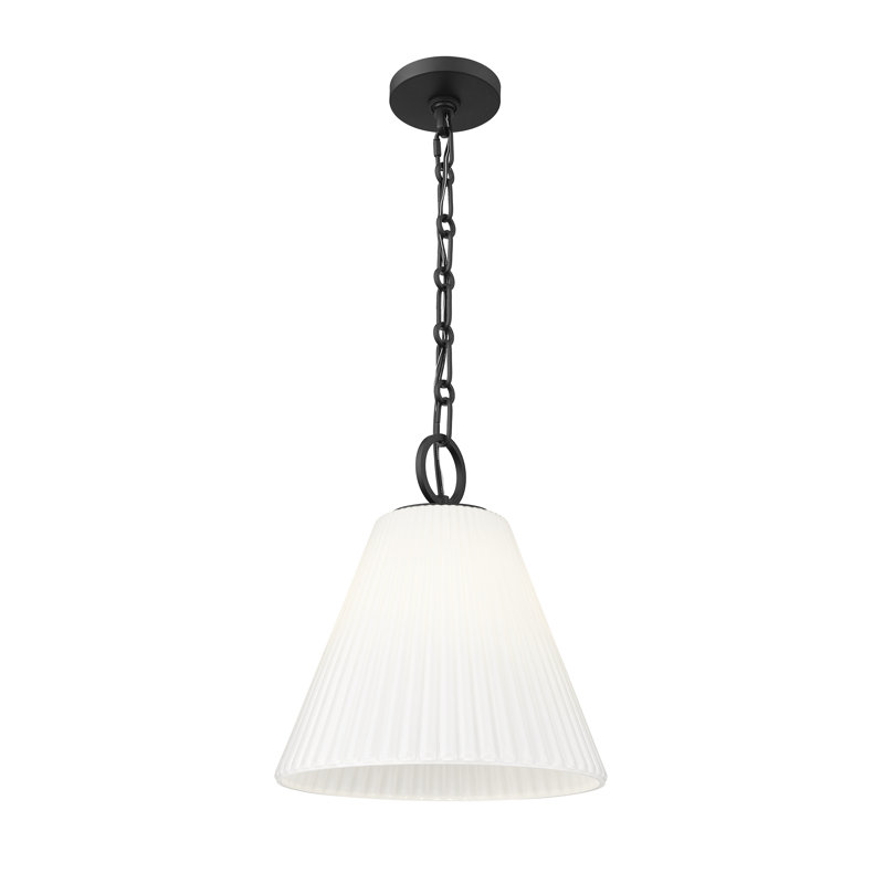 Luminaire suspendu 1 lumière Nady, H 87 po x l 14 po x P 14 po, Noir mat