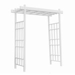 57'' W x 28'' D Polyvinyl Chloride (PVC) Arbor in White