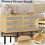 Commode 6 tiroirs pour chambre à coucher, commode en bois 6 tiroirs avec tissu en lin, chêne