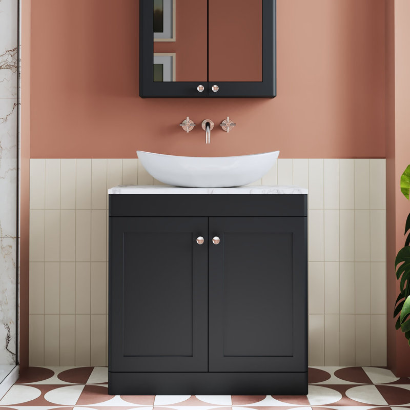 Classique Bathroom Vanity, Soft Black, 81cm W