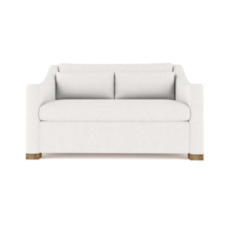 Crosby Slope Arm Loveseat, Weathered, Box Weave Linen Silver Streak, 32.5" H x 60" W x 43" D