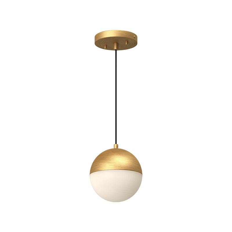 Monae 1 - Light LED Sphere Pendant, 6.63" H x 6" W x 6" D, Brushed Gold