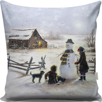 Coussin lavable de qualité supérieure, 17,0 x 17,0 pouces, 50% coton / 50% polyester, rembourrage en silicone, fermeture à glissière dissimulée | Doux, confortable et repassable | Parfait pour la décoration intérieure, le salon et la chambre à cou