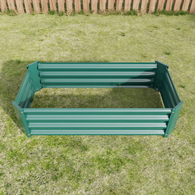 Jardinières spacieuses, métal galvanisé 4 pi 2 pi x 1 pi, lits de jardin modernes pour la maison