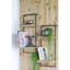 Tablette industrielle industrielle en fer et en bois, 12 x 6 x 27 po, avec rainures en plaque