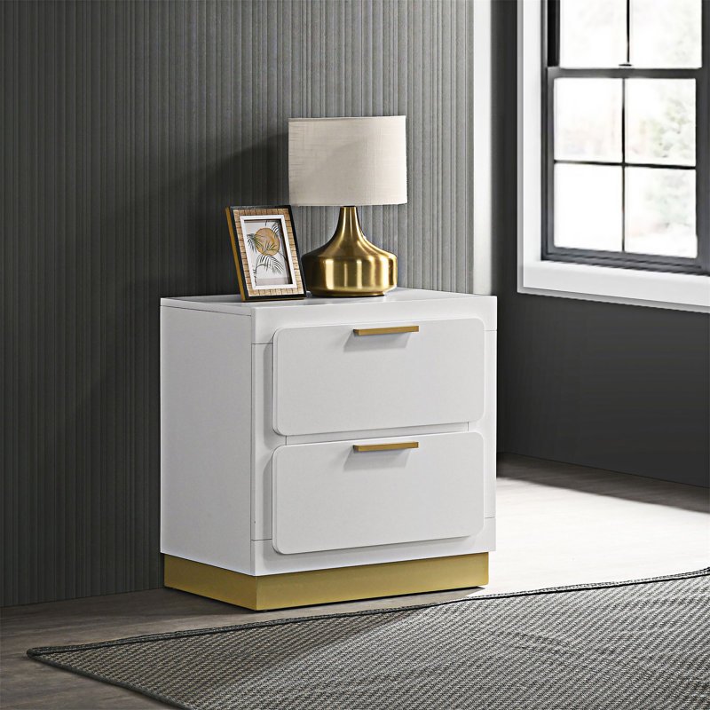 Nightstand With Drawer, White