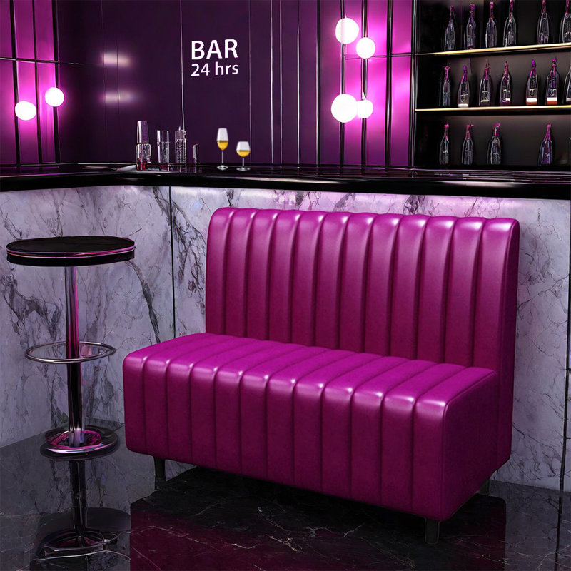 Banc de rangement pour restaurant Bistro, Mauve