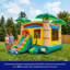 Château gonflable HeroKiddo 17 pi Tropical Breeze de qualité commerciale avec glissade, jet d'eau et panier de basketball avec souffleur