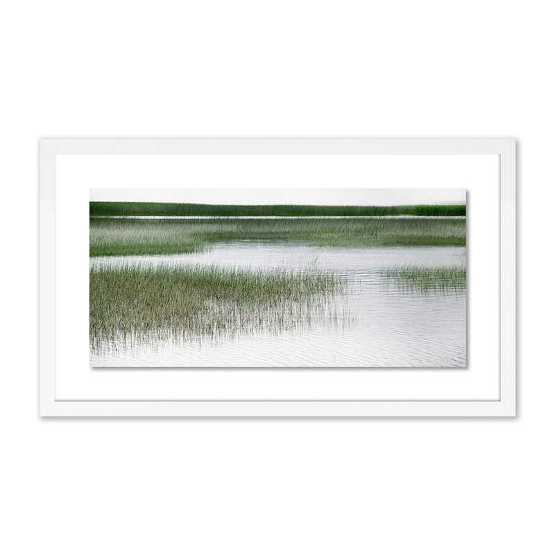 Coastal Marshlands Print by Geoffrey Baris, 14" H x 24" W x 1.5" D, White
