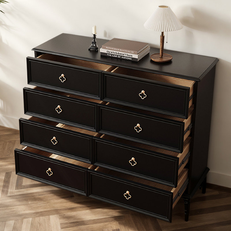 Black Solid Wood Rectangular Dressers & Chests