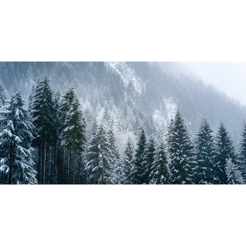 Alpine Snow Pines Wrapped Canvas Wall Art, 27.5"x55"