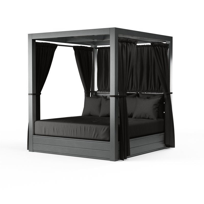 Redondo Resort King Day Bed in Spectrum Carbon, No Welt, Spectrum Carbon Sunbrella®, Gray