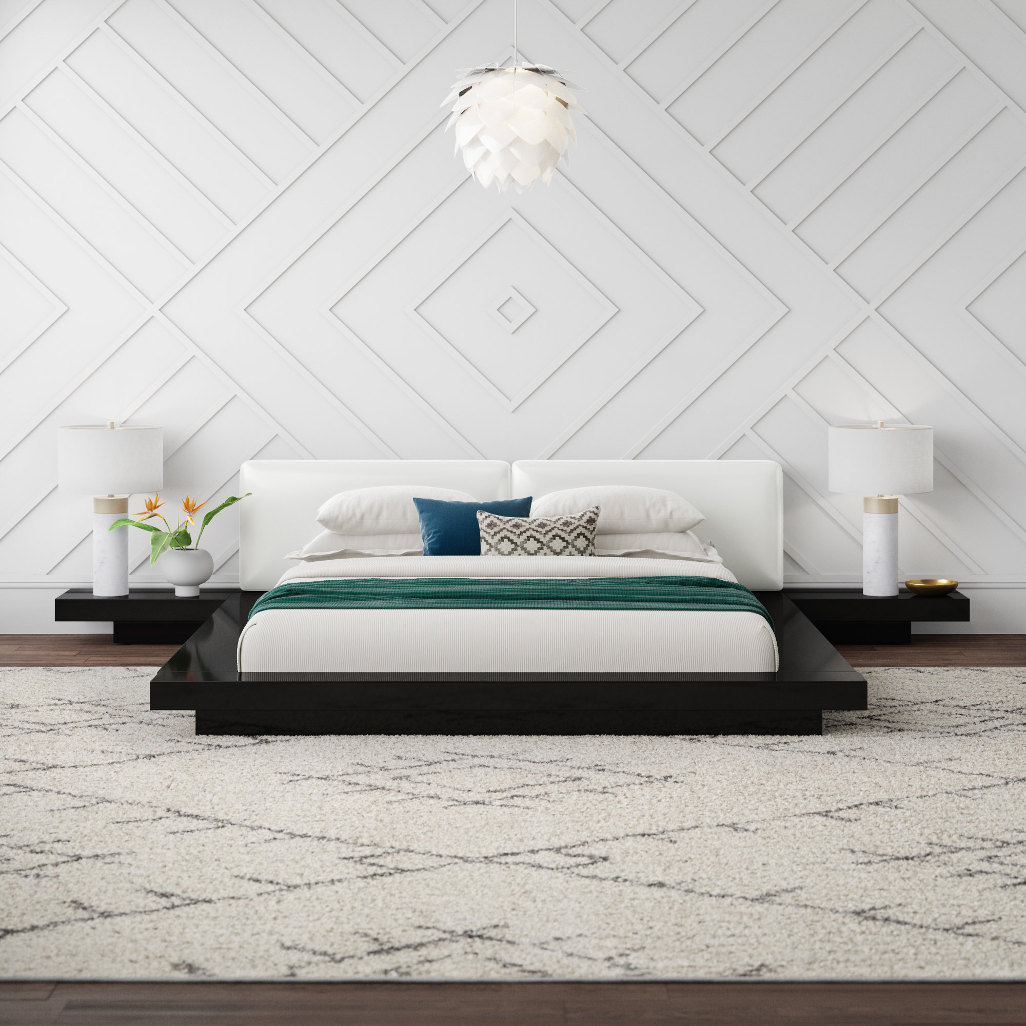 Andzela Vegan Leather Platform Bed | Stylish & Modern