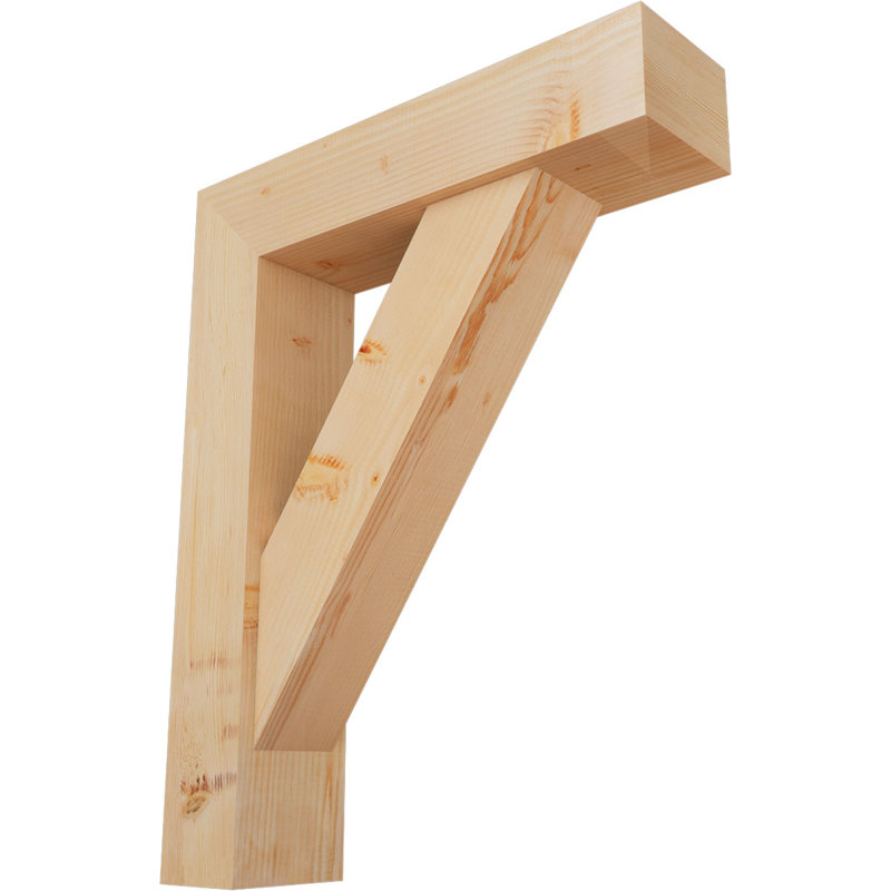 Traditional Block Bracket w/ Offset Brace, 38 x 30, 7 1/2"W Douglas Fir (Smooth)