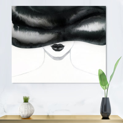 «Fashionista Stylish with Black and White Hat III», reproduction sur toile