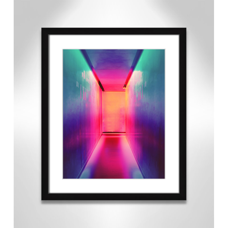 Imprimé «Neon Wonderland» par Efe Kurnaz, Cadre noir mat, 19" H x 16" W x 1.25" D  