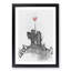 Boy & Girl with Red Balloon in Abstract - Picture Frame Painting Print-55679019-55679025