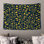 Tapisserie murale jaune à motif floral - décoration murale florale