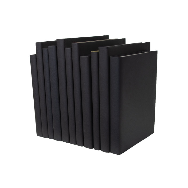 Decorative Books - Onyx Oversized Paper Wrapped Books - Black Books By The Foot